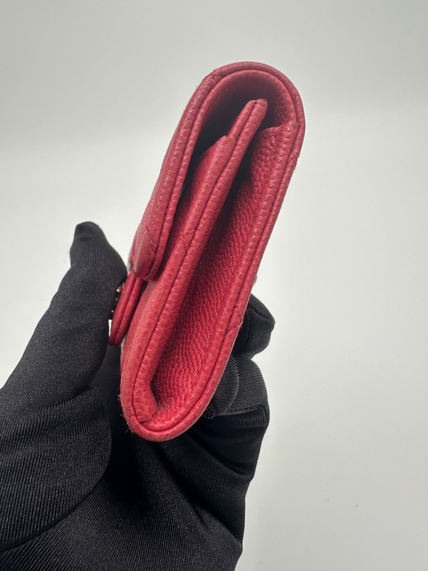 Luxury Soluciens Pre-Owned Chanel Flap Caviar Leather Card Holder
