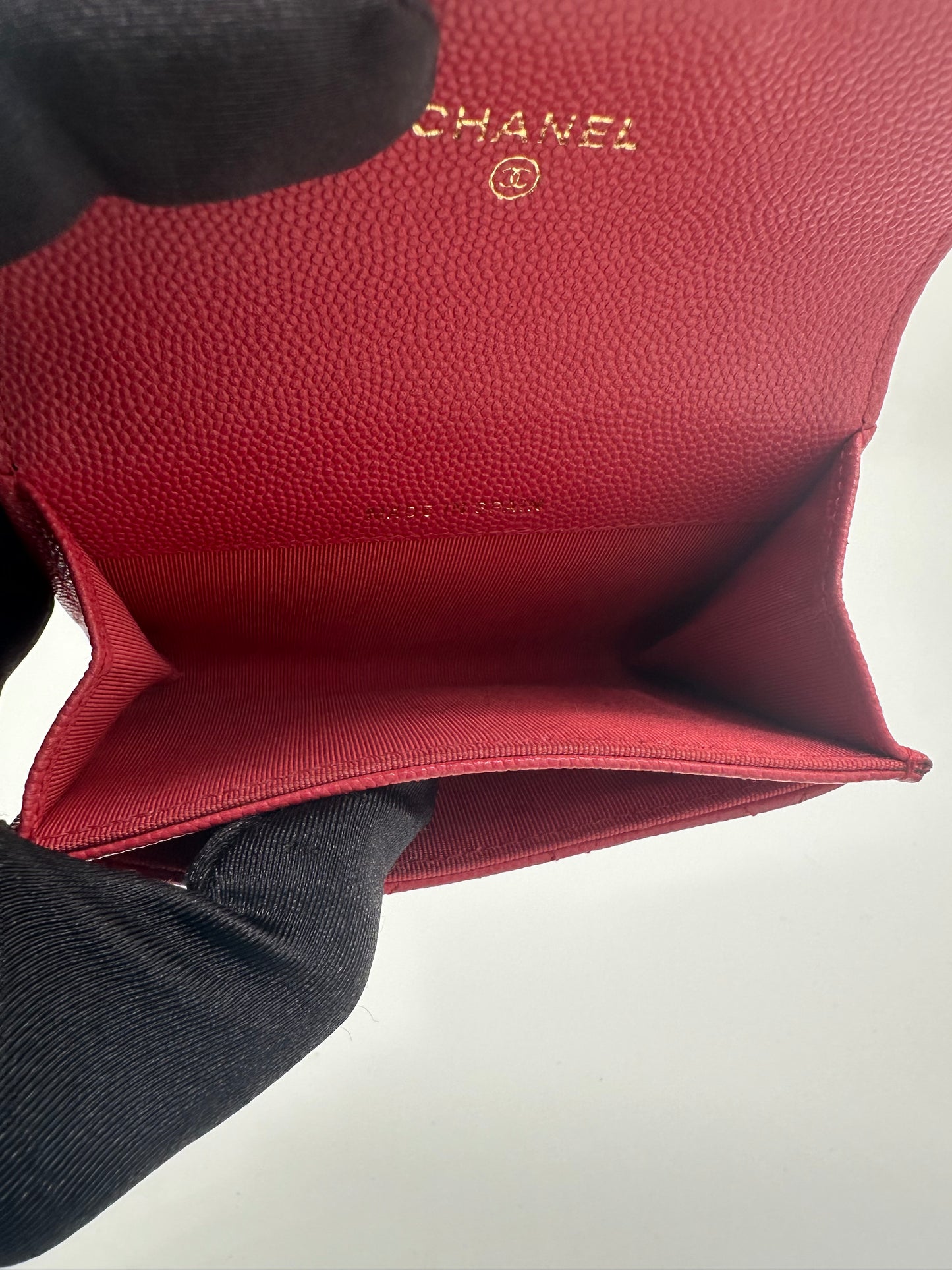 Luxury Soluciens Pre-Owned Chanel Flap Caviar Leather Card Holder