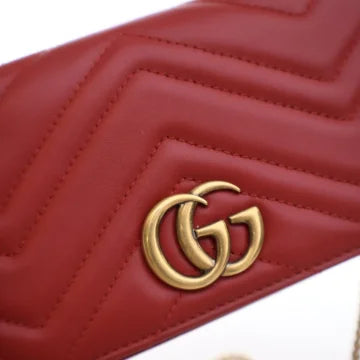 Luxury Soluciens Pre-Owned Gucci Marmont Super Mini red Leather Crossbody Bag