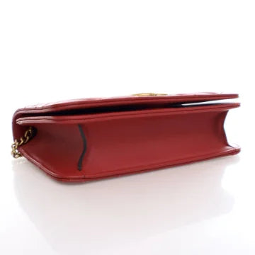 Luxury Soluciens Pre-Owned Gucci Marmont Super Mini red Leather Crossbody Bag