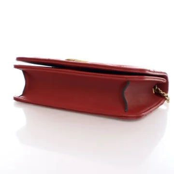 Luxury Soluciens Pre-Owned Gucci Marmont Super Mini red Leather Crossbody Bag