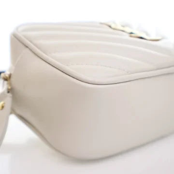 Luxury Soluciens Pre-Owned YSL Lou Calfskin Leather Belt bag in white