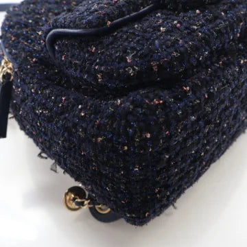 Luxury Soluciens Pre-Owned Chanel Fantasy Navy Tweed Backpack