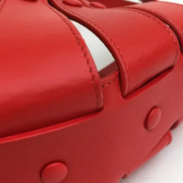 Luxury Soluciens Pre-Owned Bottega Veneta Shell Bag in Red Calfskin Leather