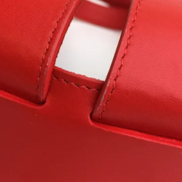 Luxury Soluciens Pre-Owned Bottega Veneta Shell Bag in Red Calfskin Leather