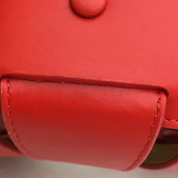 Luxury Soluciens Pre-Owned Bottega Veneta Shell Bag in Red Calfskin Leather