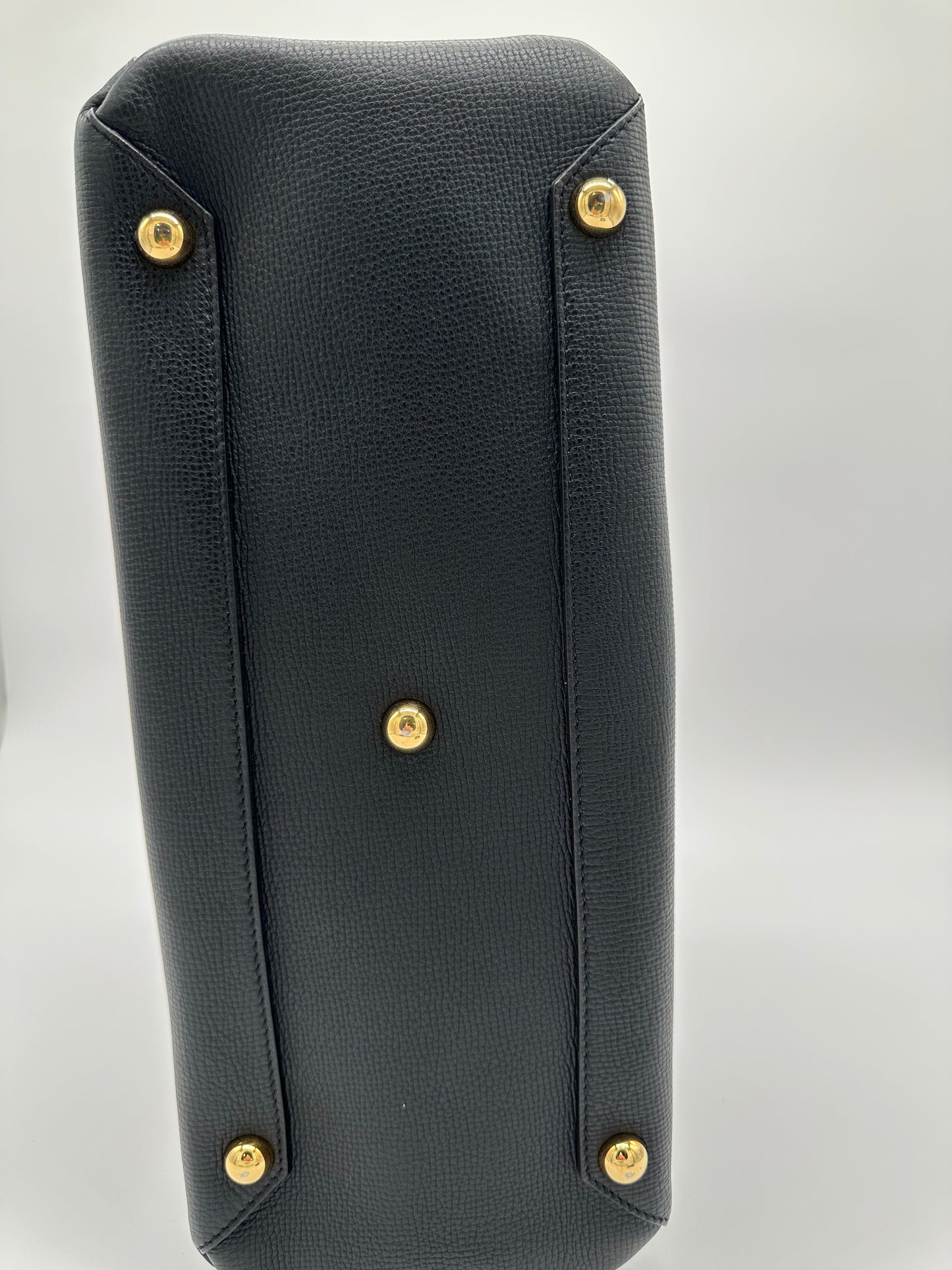 Luxury Soluciens Pre-owned Burberry Black leather tote with Nova check sides