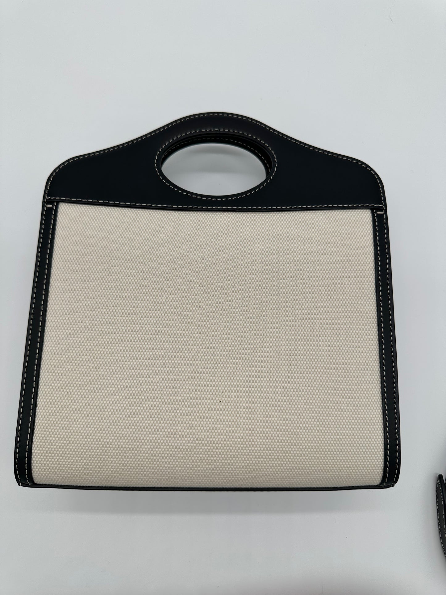 Luxury Soluciens Pre-owned Burberry mini pocket bag in black leather trim/canvas