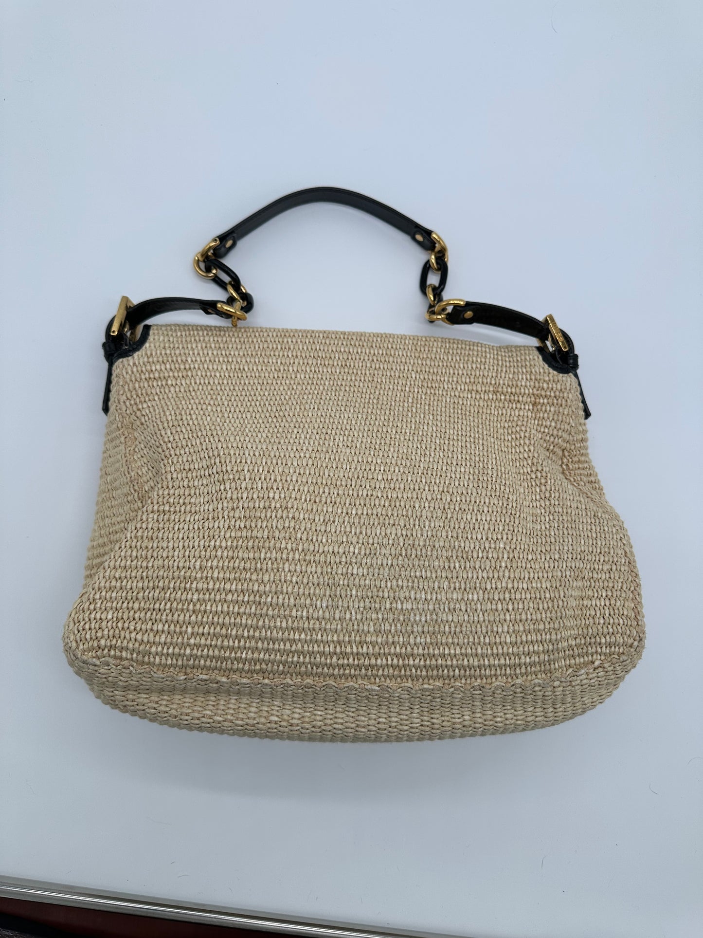 Luxury Soluciens Pre-owned Fendi large baguette raffia shoulder bag