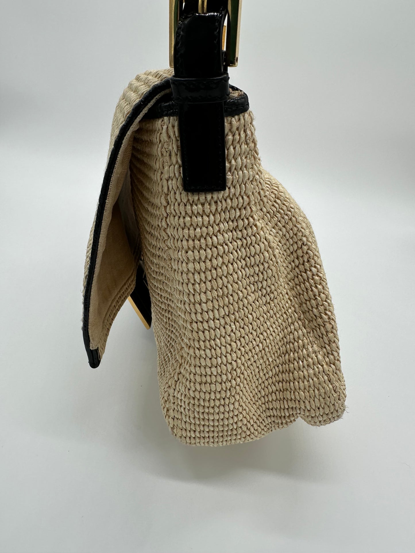 Luxury Soluciens Pre-owned Fendi large baguette raffia shoulder bag
