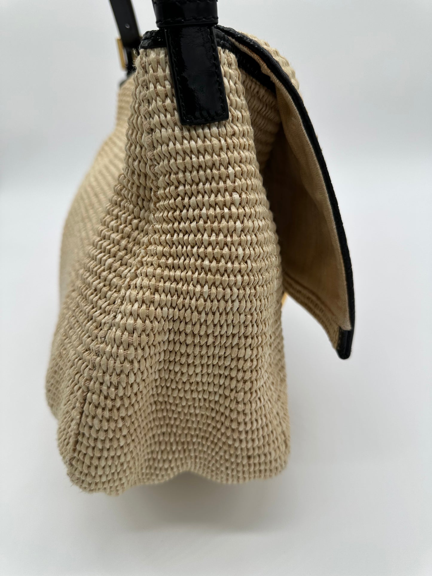 Luxury Soluciens Pre-owned Fendi large baguette raffia shoulder bag