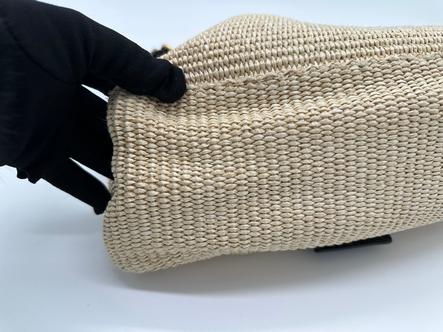 Luxury Soluciens Pre-owned Fendi large baguette raffia shoulder bag