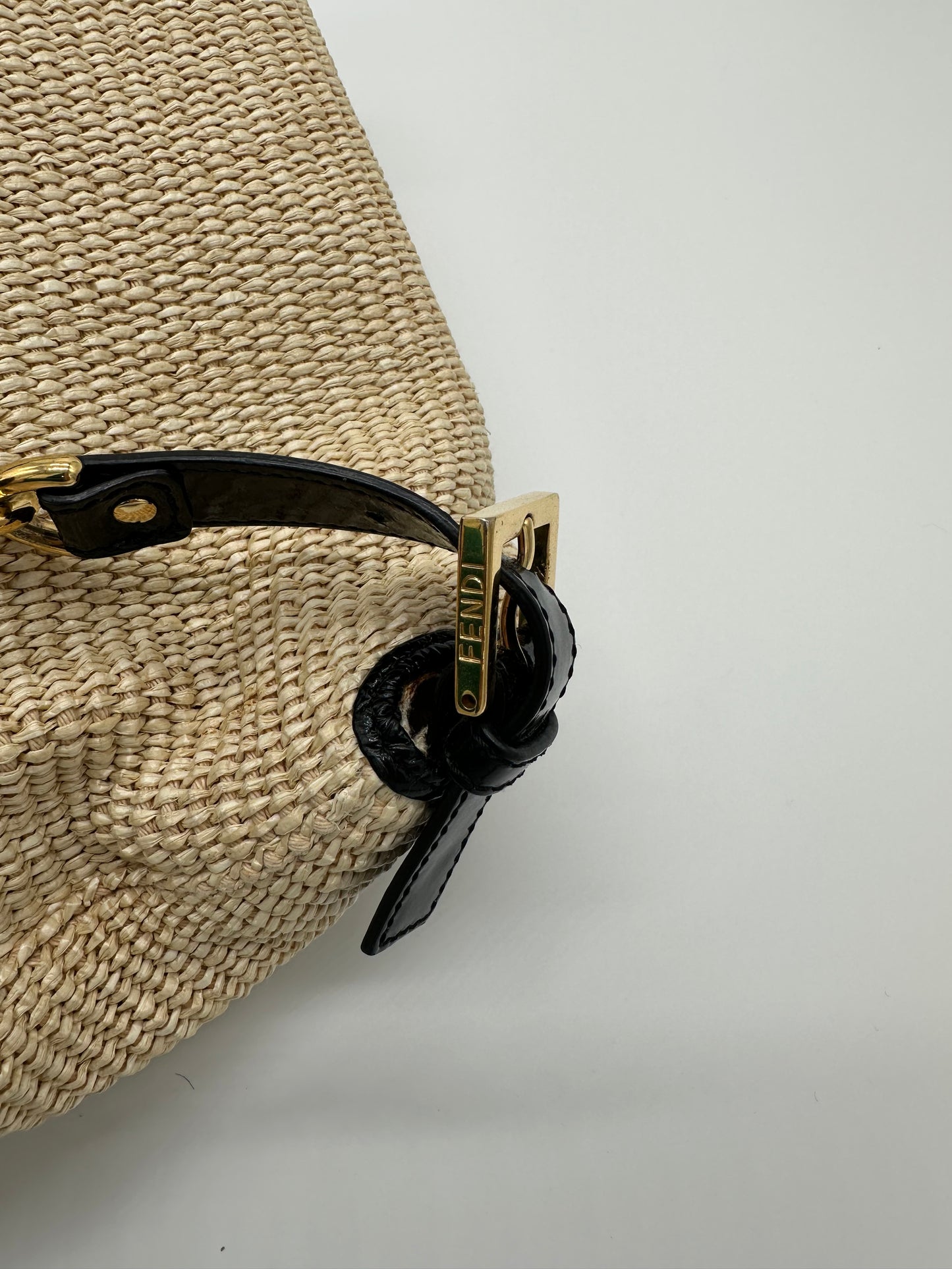 Luxury Soluciens Pre-owned Fendi large baguette raffia shoulder bag