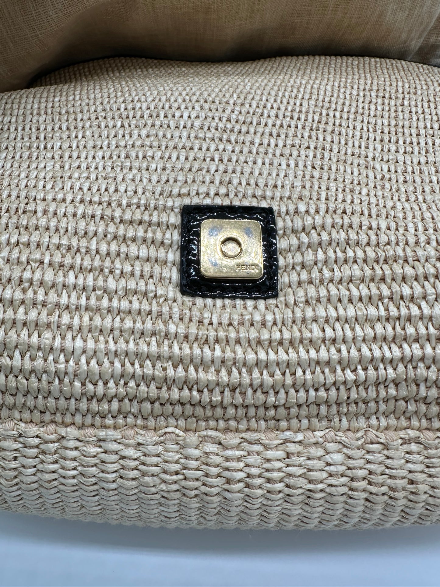 Luxury Soluciens Pre-owned Fendi large baguette raffia shoulder bag