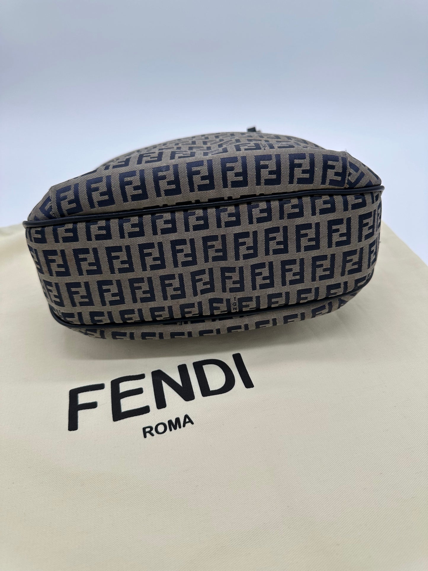 Luxury Soluciens Pre-owned Fendi monogram navy tote
