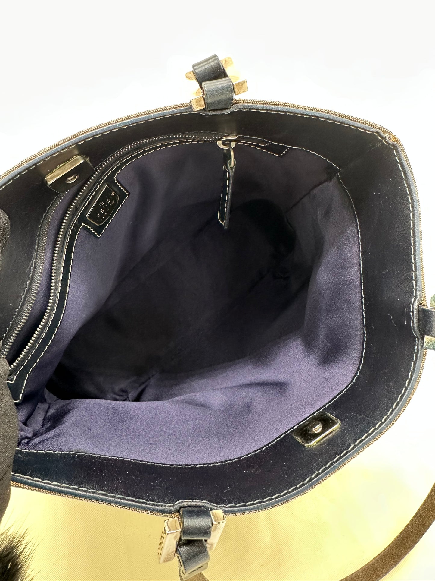 Luxury Soluciens Pre-owned Fendi monogram navy tote