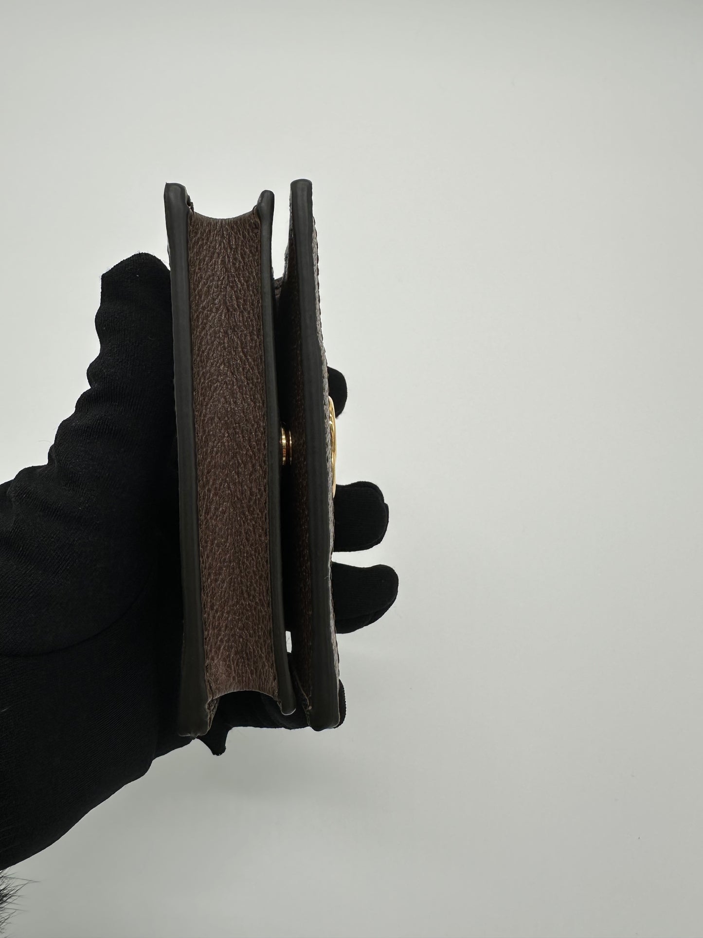 Luxury Soluciens Pre-owned Gucci Ophedia bifold wallet coated canvas and brown leather trim