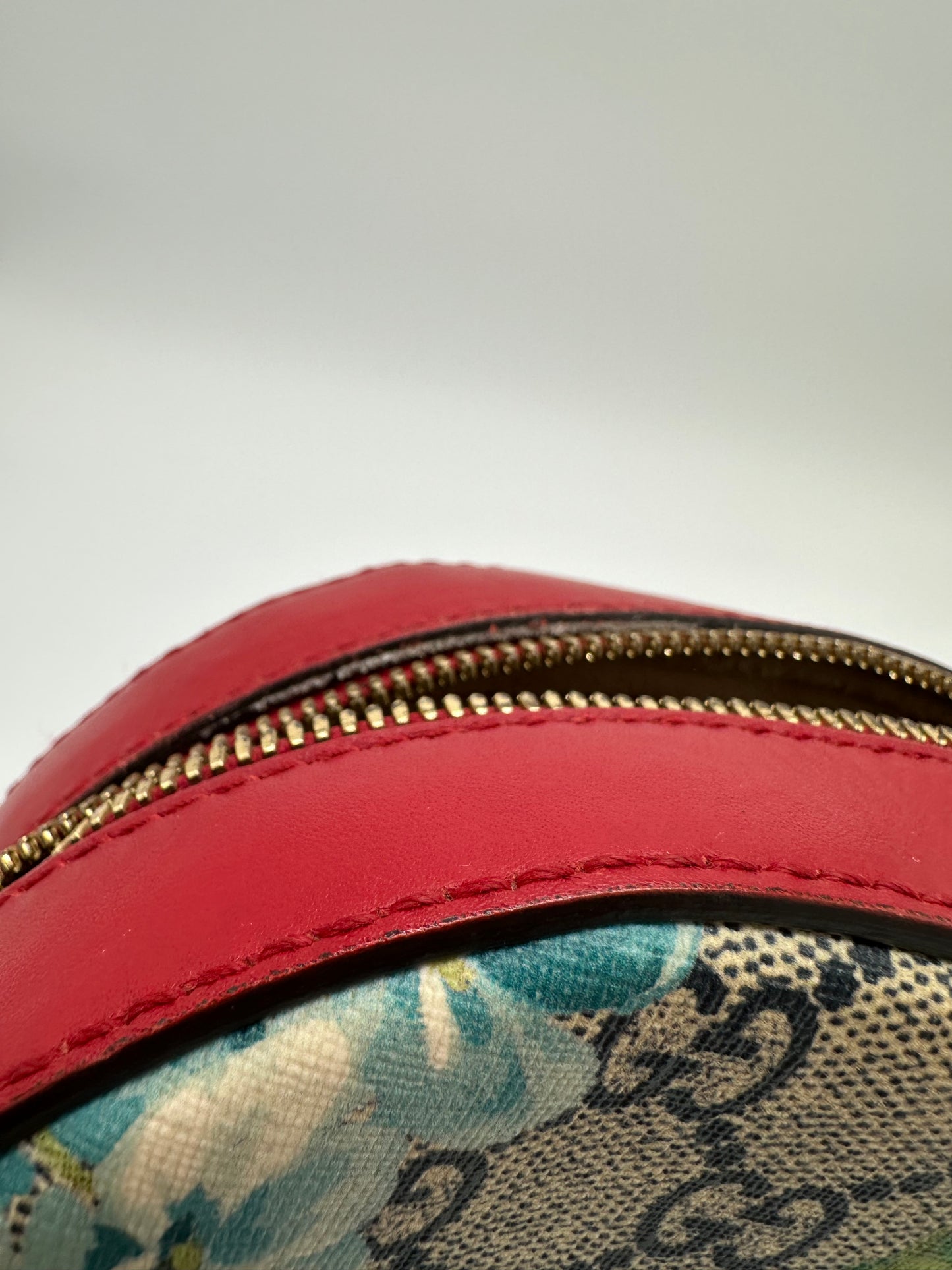Luxury Soluciens Pre-owned Gucci blue floral crossbody camera bag