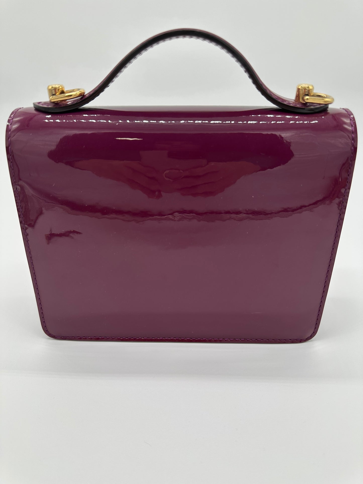 Luxury Soluciens Pre-owned Louis Vuitton patent leather two way crossbody bag