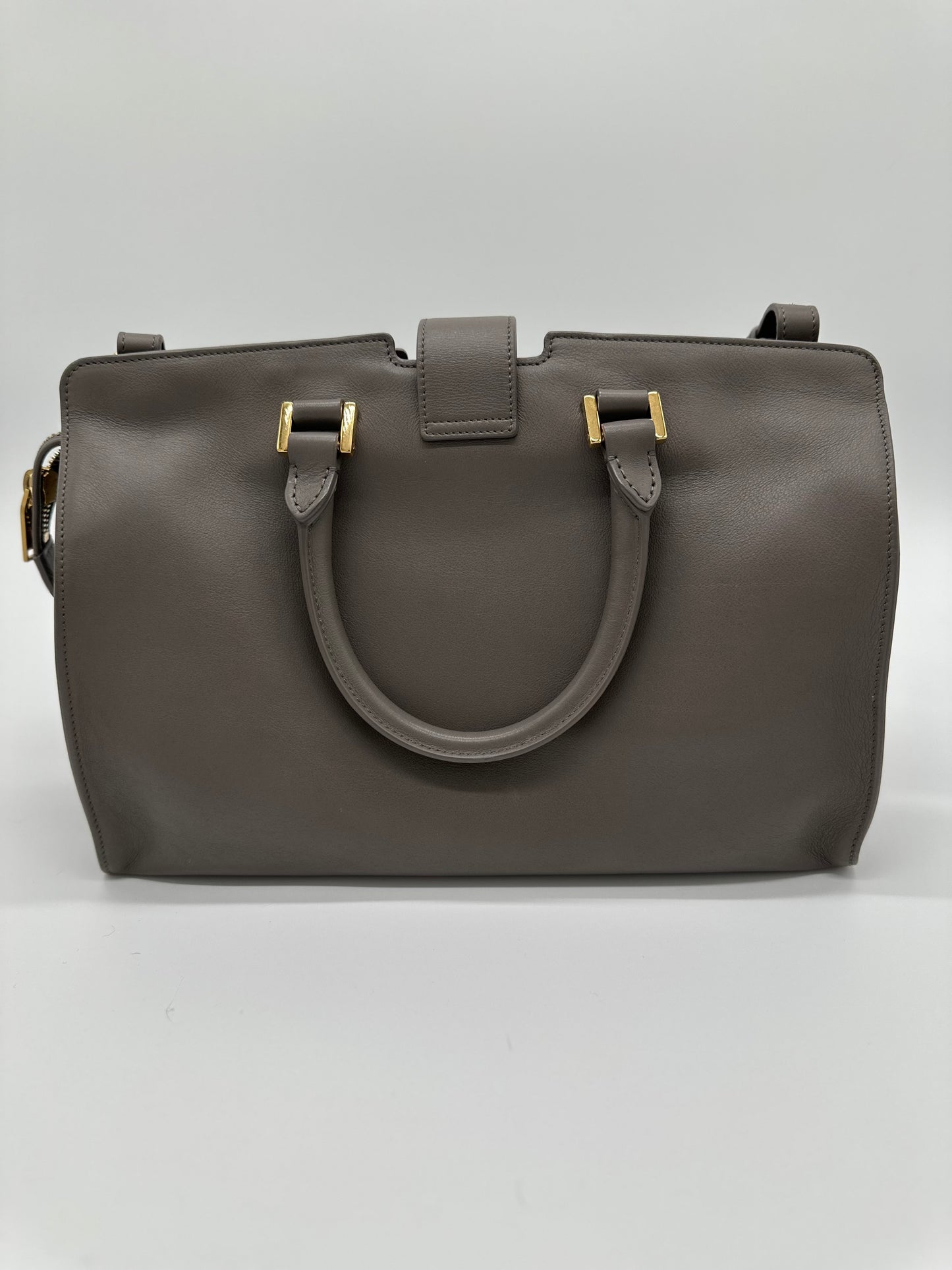 Luxury Soluciens Pre-owned YSL medium Cabas tote with crossbody leather strap, gold toned hardware