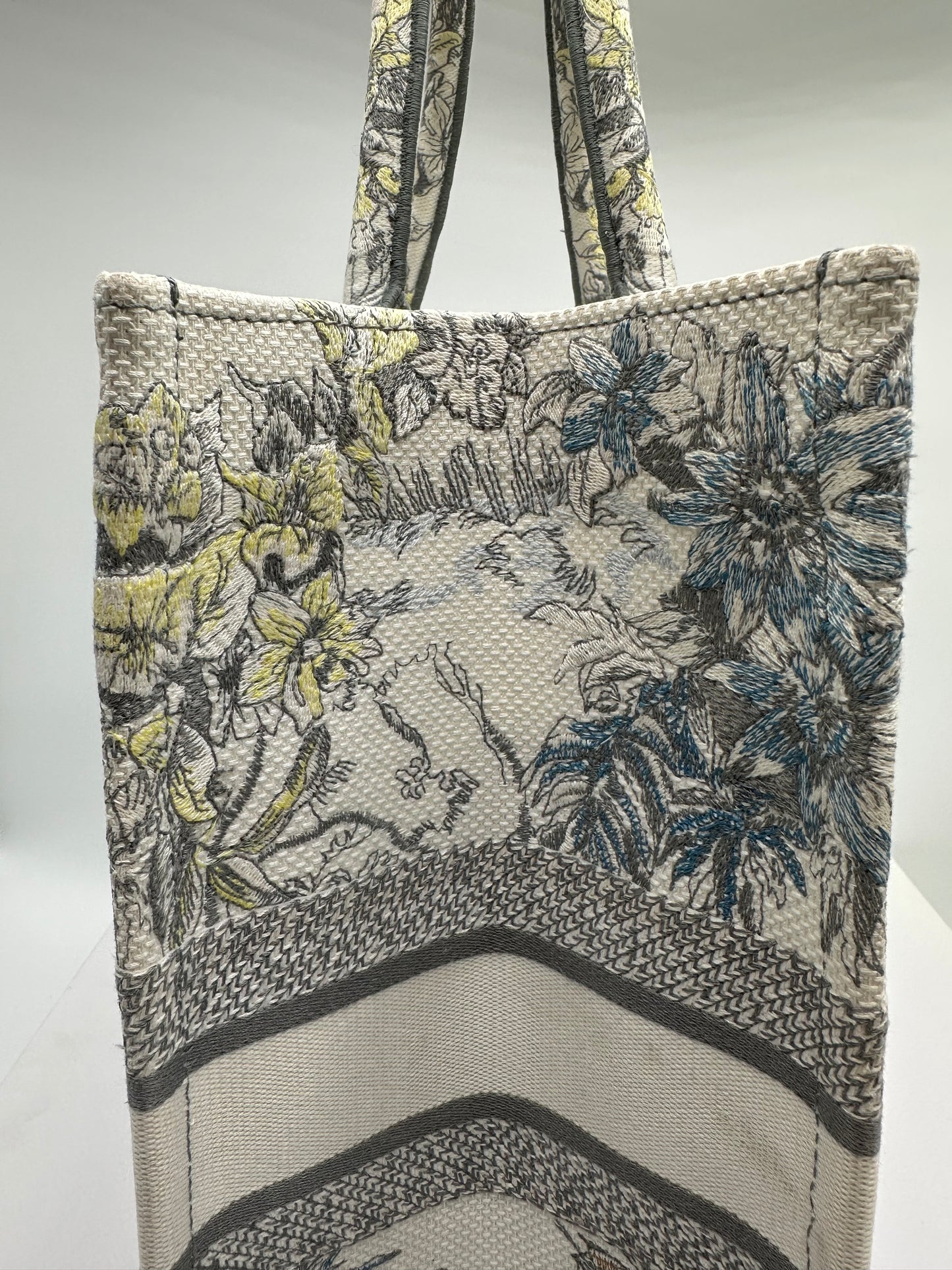 Luxury Soluciens Pre-owned DIOR large book tote with Latte embroidery