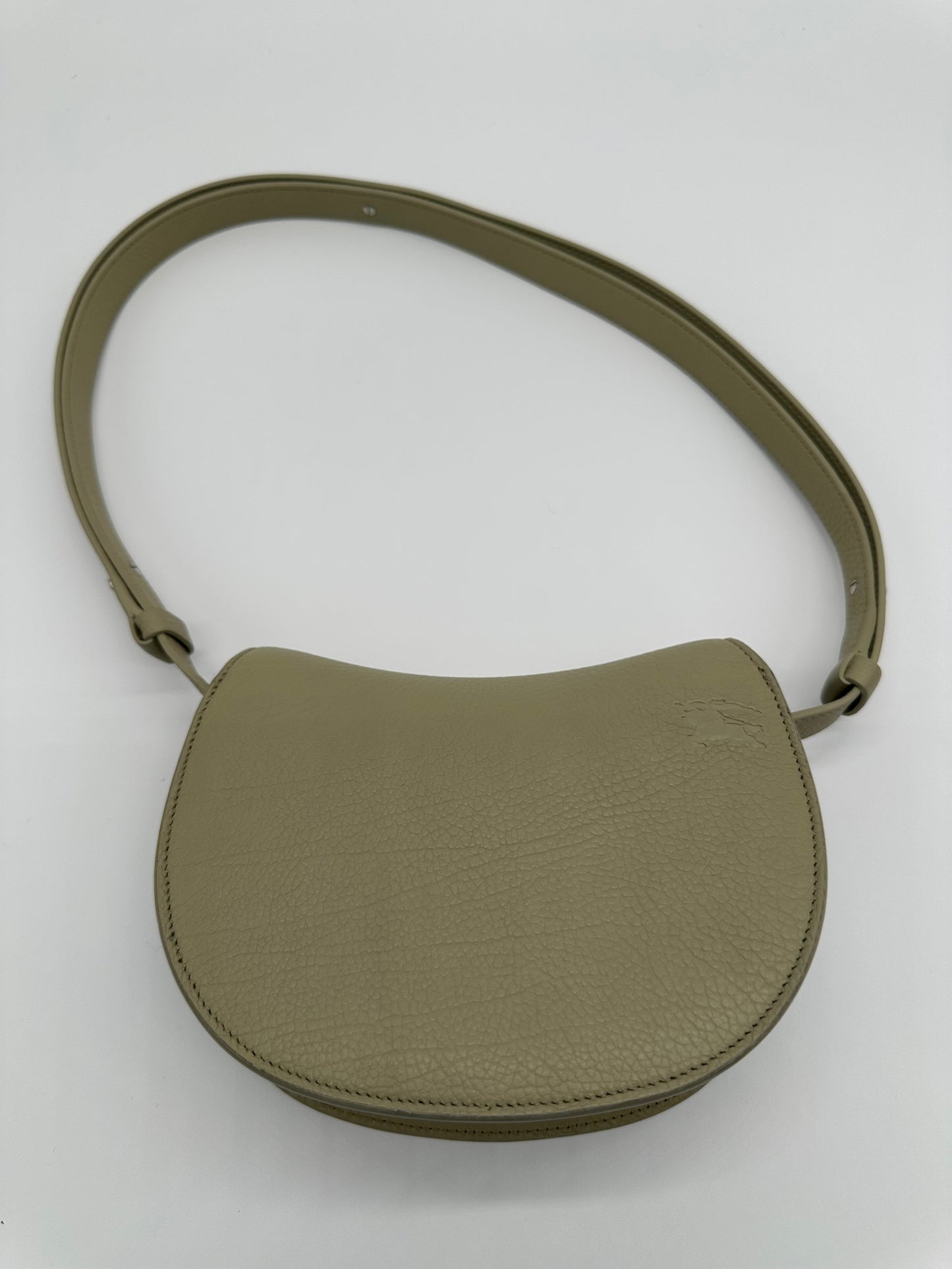 Luxury Soluciens Pre-owned Burberry mini rocking horse leather bag in light sage green