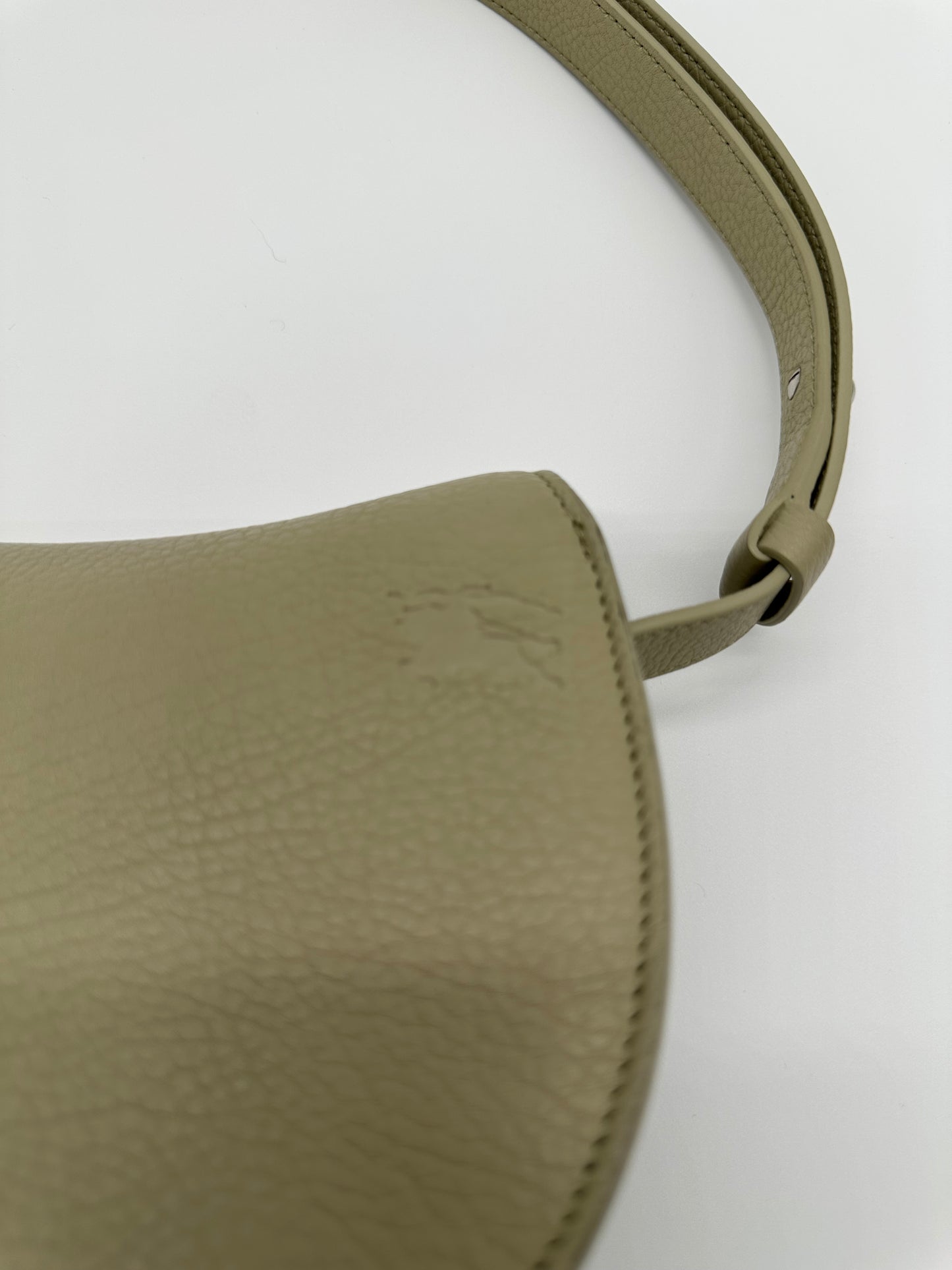 Luxury Soluciens Pre-owned Burberry mini rocking horse leather bag in light sage green