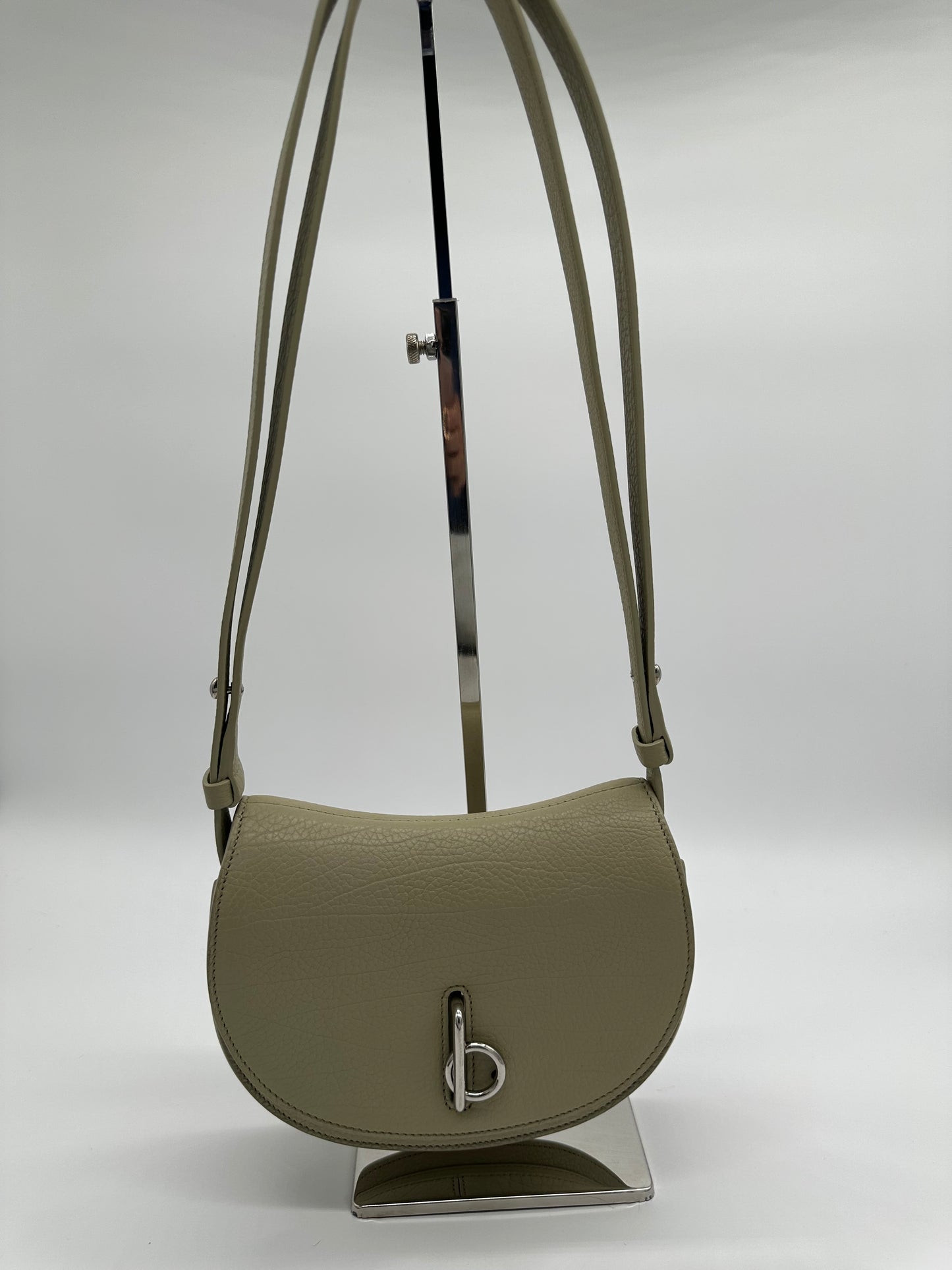 Luxury Soluciens Pre-owned Burberry mini rocking horse leather bag in light sage green