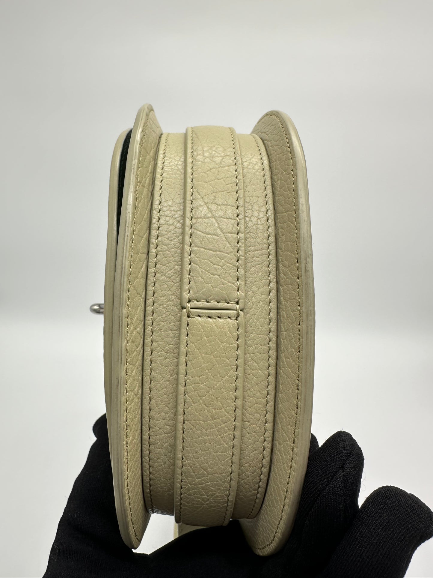 Luxury Soluciens Pre-owned Burberry mini rocking horse leather bag in light sage green
