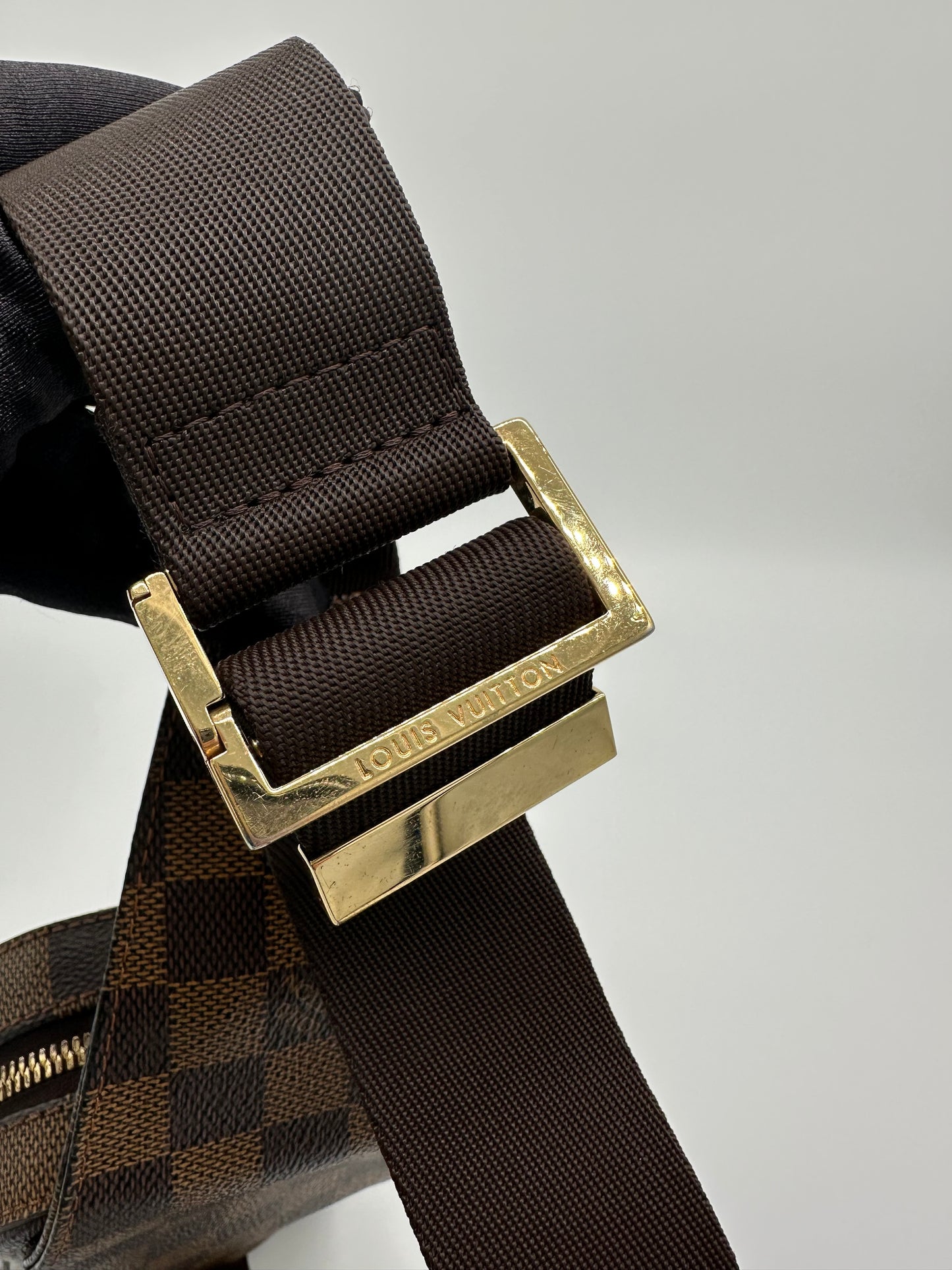 Luxury Soluciens Pre-owned Louis Vuitton Damier Ebene Geronimos bum bag