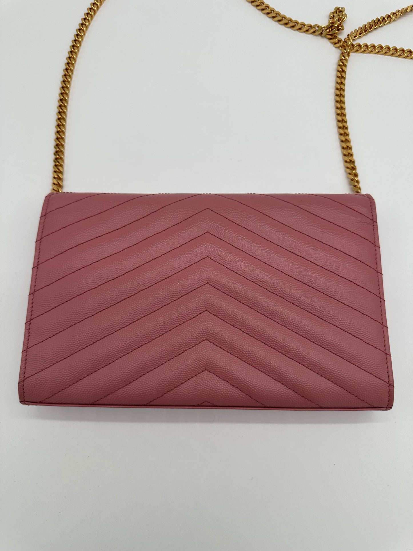 Luxury Soluciens Pre-Owned YSL Pink textured leather Cassandre WOC