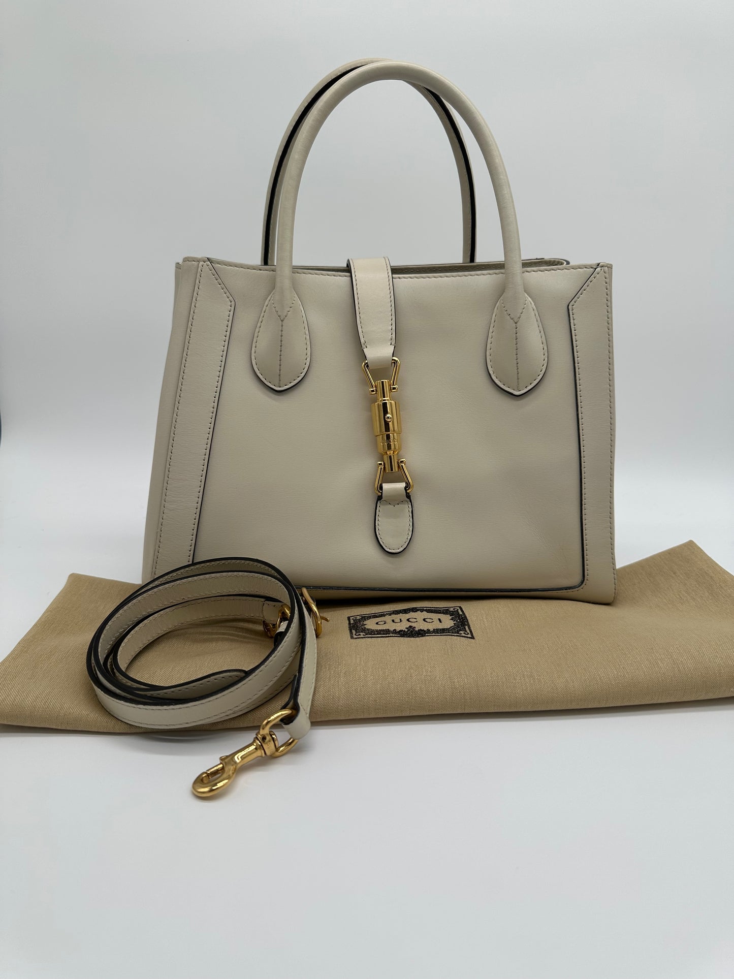 Luxury Soluciens Pre-Owned Gucci Medium tote in Off White Leather