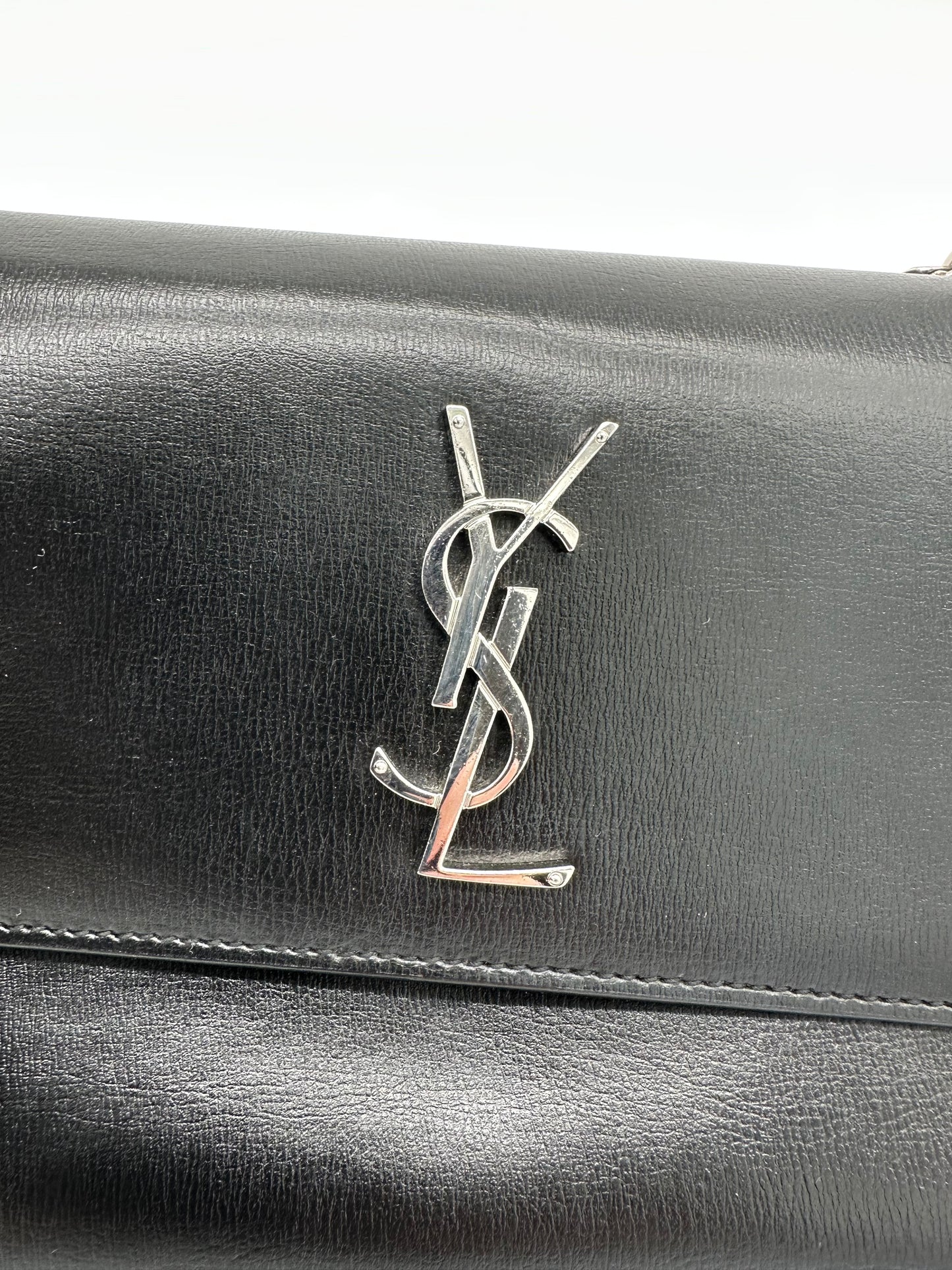 Luxury Soluciens Pre-Owned YSL Sunset Bag in Black Leather