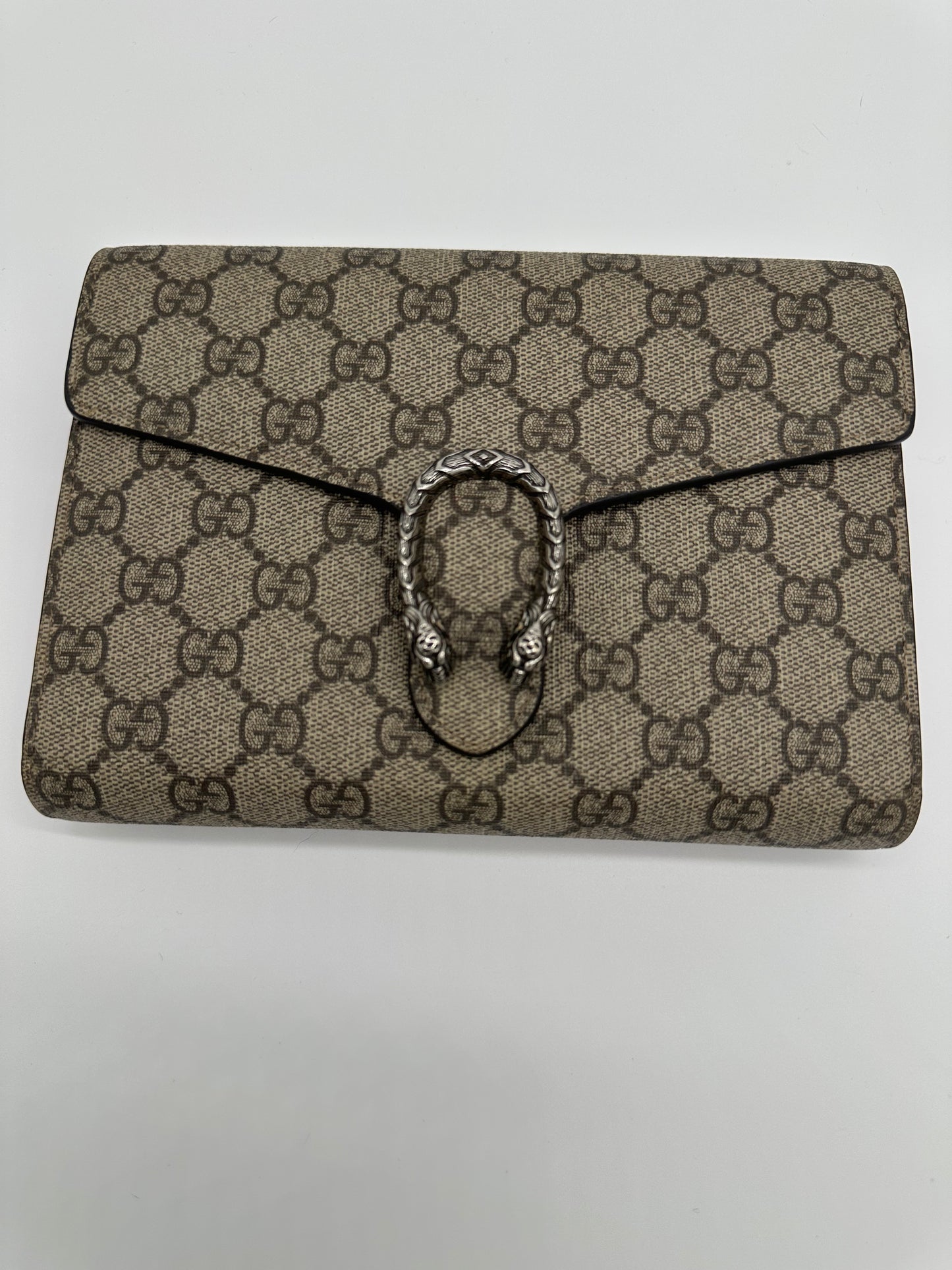 Luxury Soluciens Pre-Owned Gucci Dionysis Wallet on a Chain in Coated Canvas Monogram