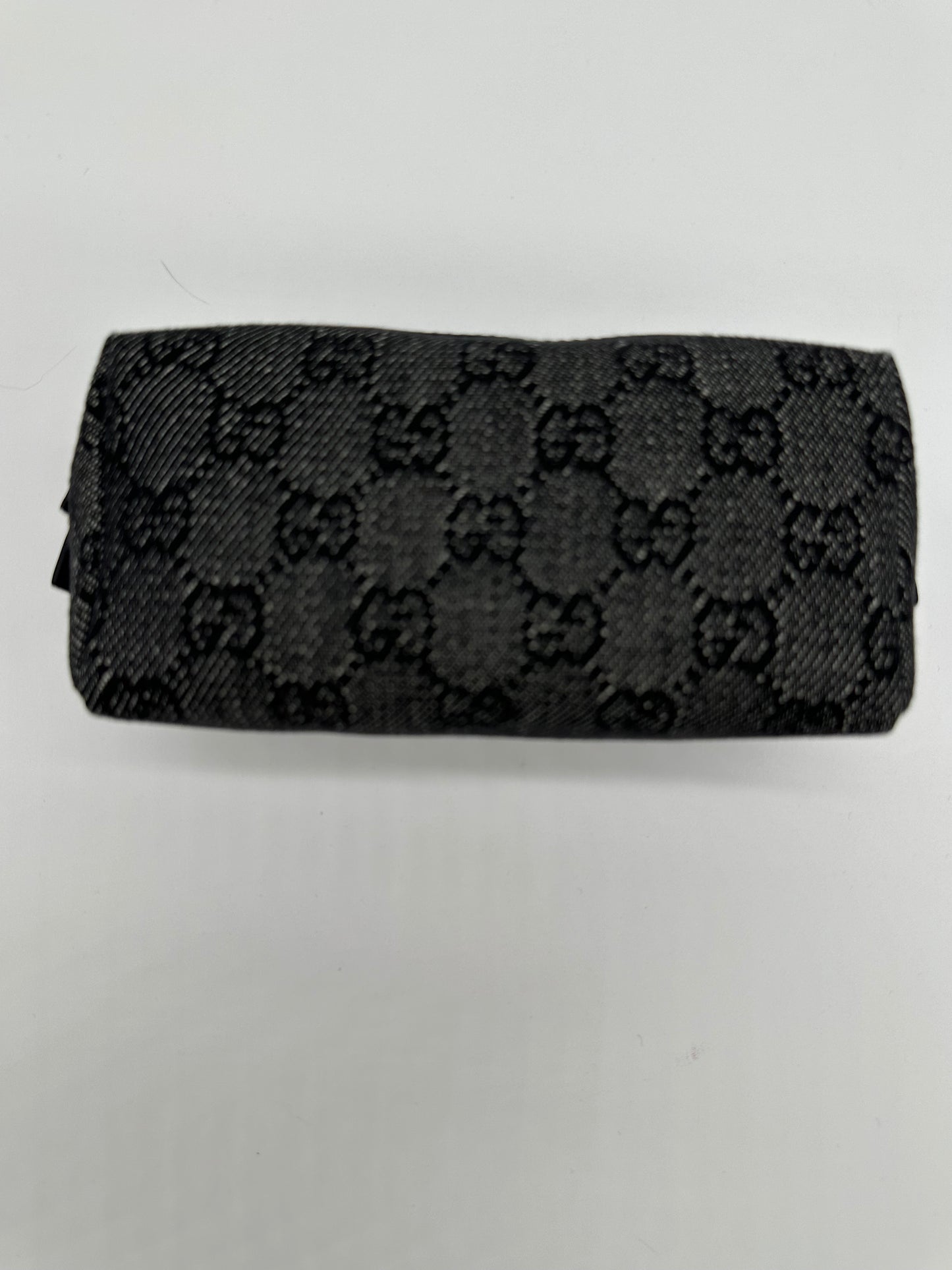 Luxury Soluciens Pre-owned Gucci Black Canvas and Leather Cosmetics Case
