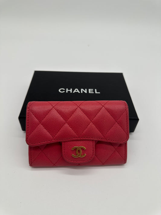 Luxury Soluciens Pre-Owned Chanel Flap Caviar Leather Card Holder