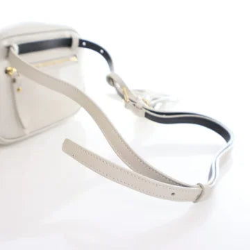Luxury Soluciens Pre-Owned YSL Lou Calfskin Leather Belt bag in white