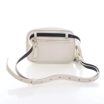 Luxury Soluciens Pre-Owned YSL Lou Calfskin Leather Belt bag in white