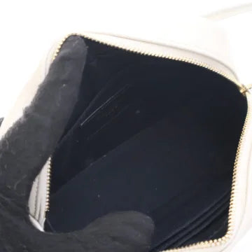 Luxury Soluciens Pre-Owned YSL Lou Calfskin Leather Belt bag in white