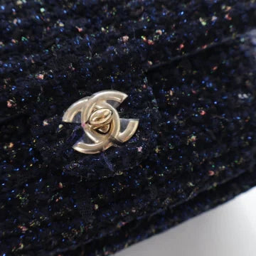 Luxury Soluciens Pre-Owned Chanel Fantasy Navy Tweed Backpack