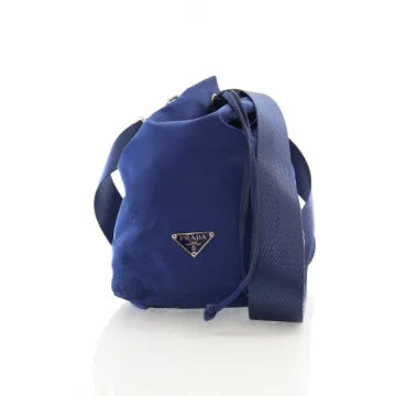 Luxury Soluciens Pre-Owned Prada Nylon Bucket Bag in Blue