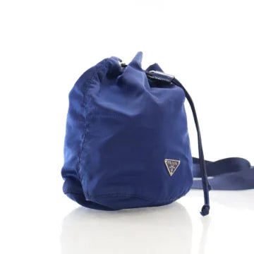 Luxury Soluciens Pre-Owned Prada Nylon Bucket Bag in Blue