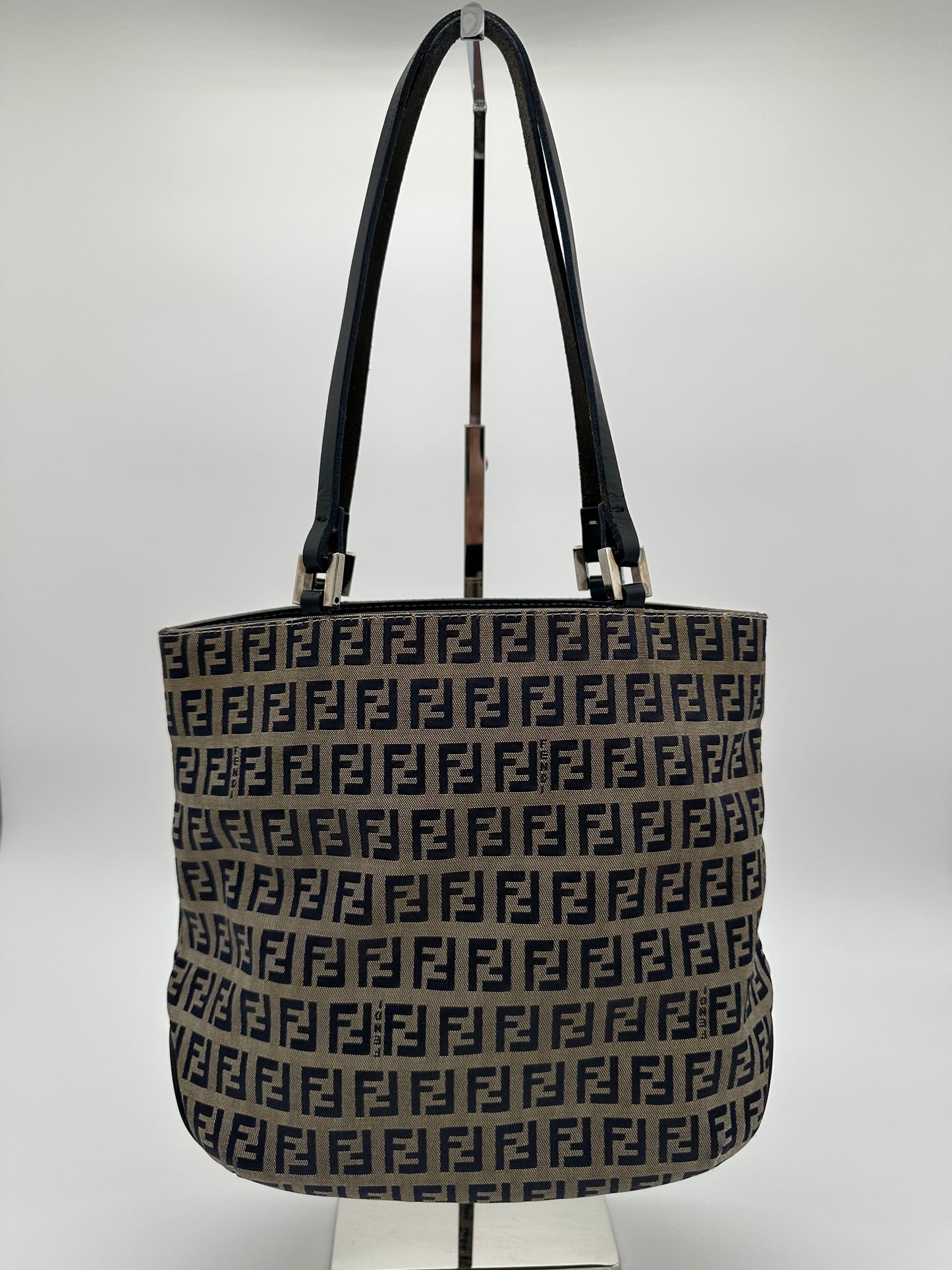 Luxury Soluciens Pre-owned Fendi monogram navy tote