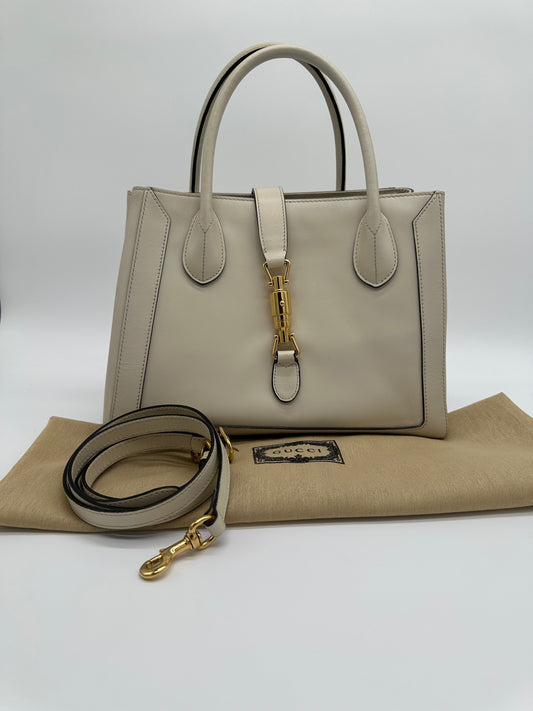 Luxury Soluciens Pre-Owned Gucci Medium tote in Off White Leather