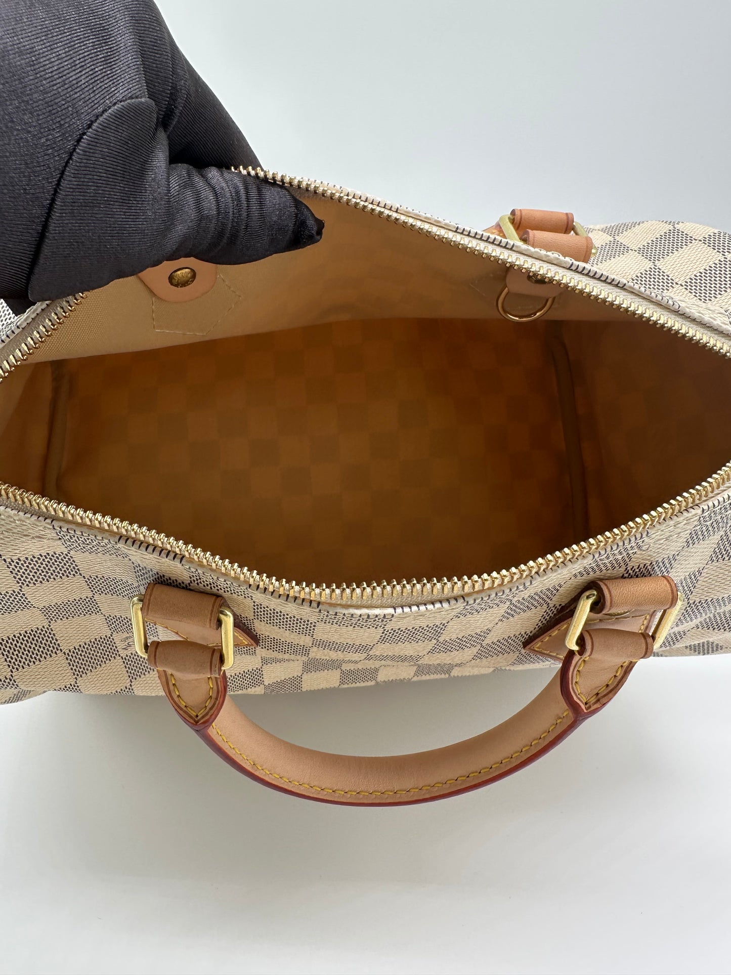 Luxury Soluciens Pre-Owned Louis Vuitton Speedy 30 in Damier Azur
