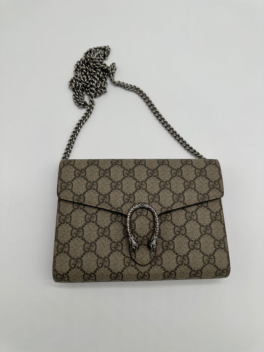 Luxury Soluciens Pre-Owned Gucci Dionysis Wallet on a Chain in Coated Canvas Monogram